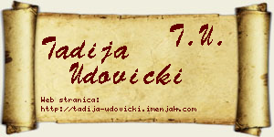 Tadija Udovički vizit kartica